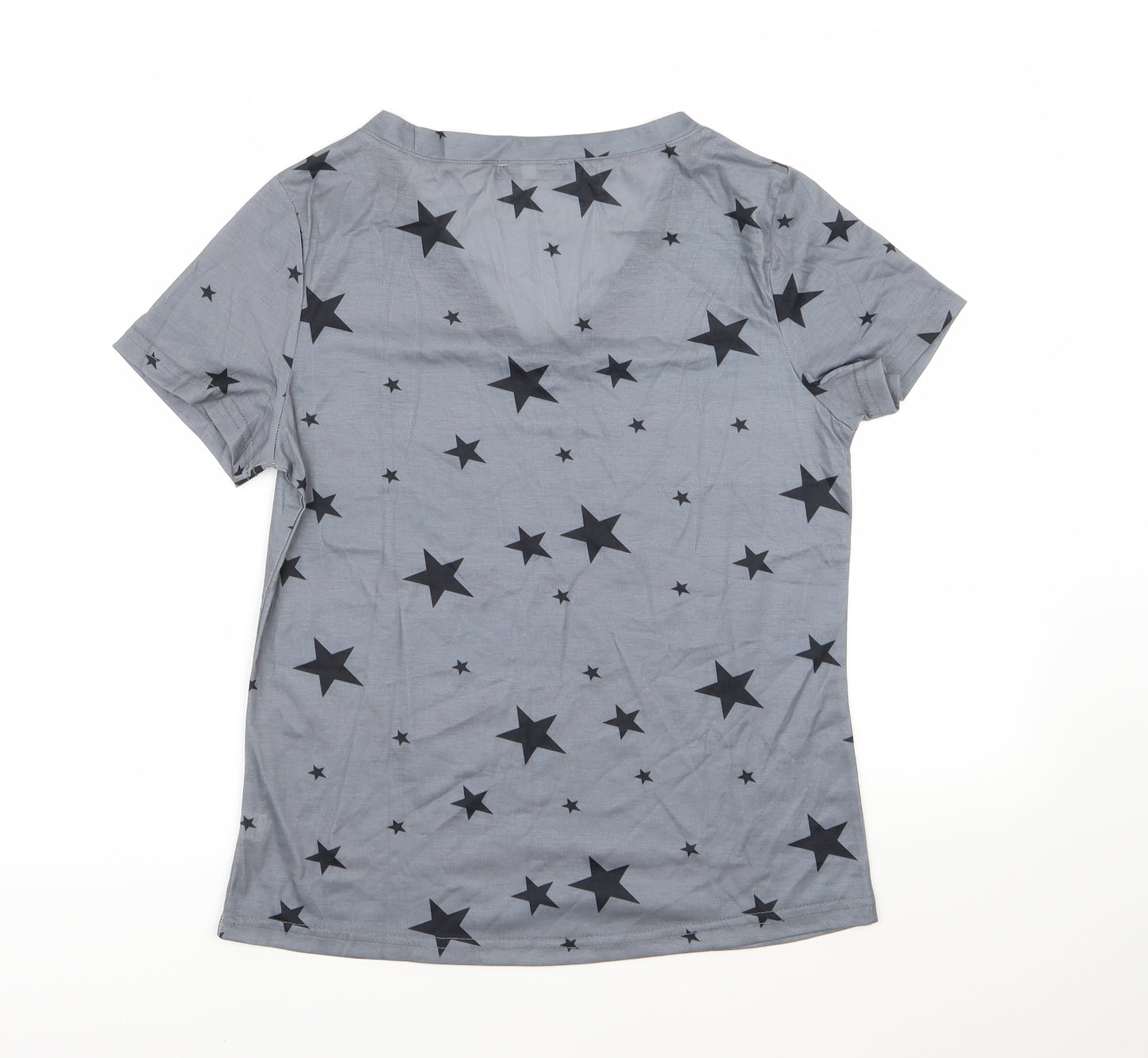 Yoins Womens Grey   Basic T-Shirt Size S  - Star Print