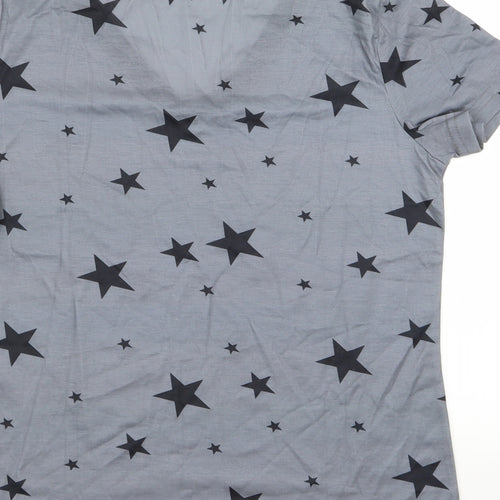 Yoins Womens Grey   Basic T-Shirt Size S  - Star Print