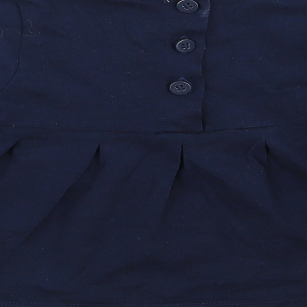 Jasper Conran Girls Blue Floral  Basic T-Shirt Size 3-6 Months