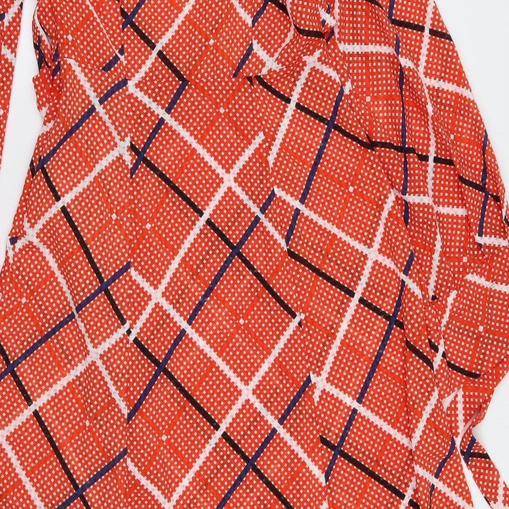 ASOS Womens Red Check  Wrap Dress  Size 10