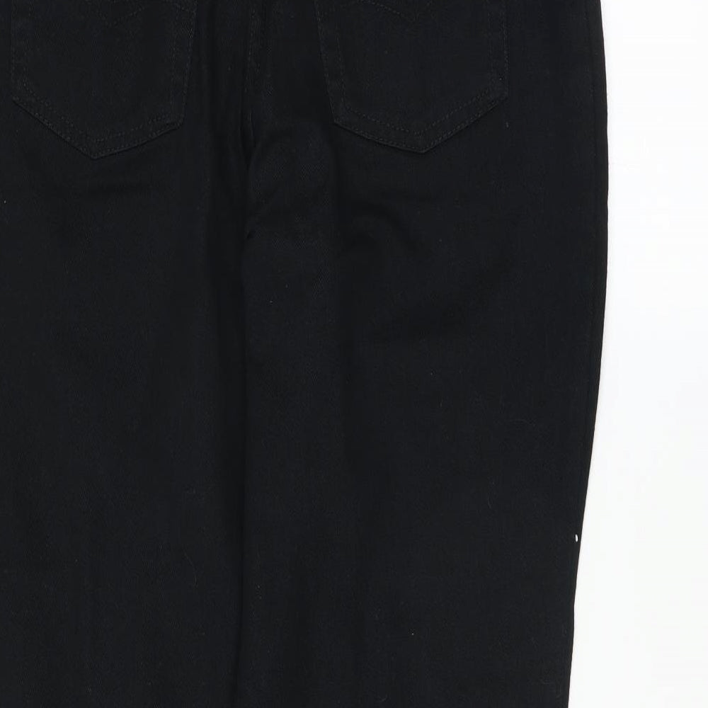 Marks and Spencer Womens Black  Denim Straight Jeans Size 14 L27 in - short Leg