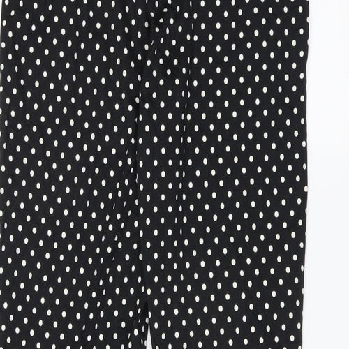 H&M Womens Black Polka Dot  Trousers  Size 8 L27 in
