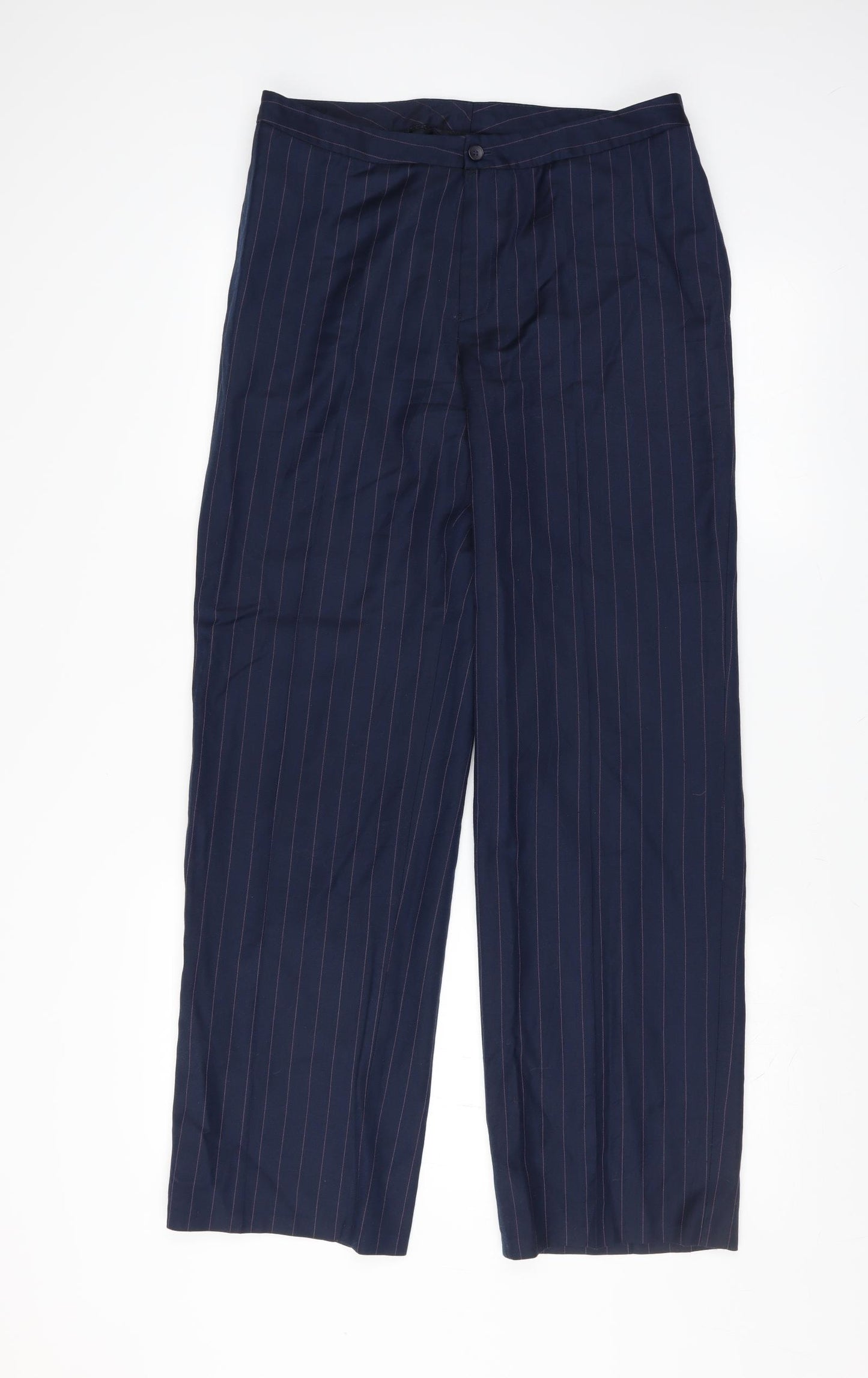 Preworn Womens Blue Striped  Trousers  Size 32 in L30 in