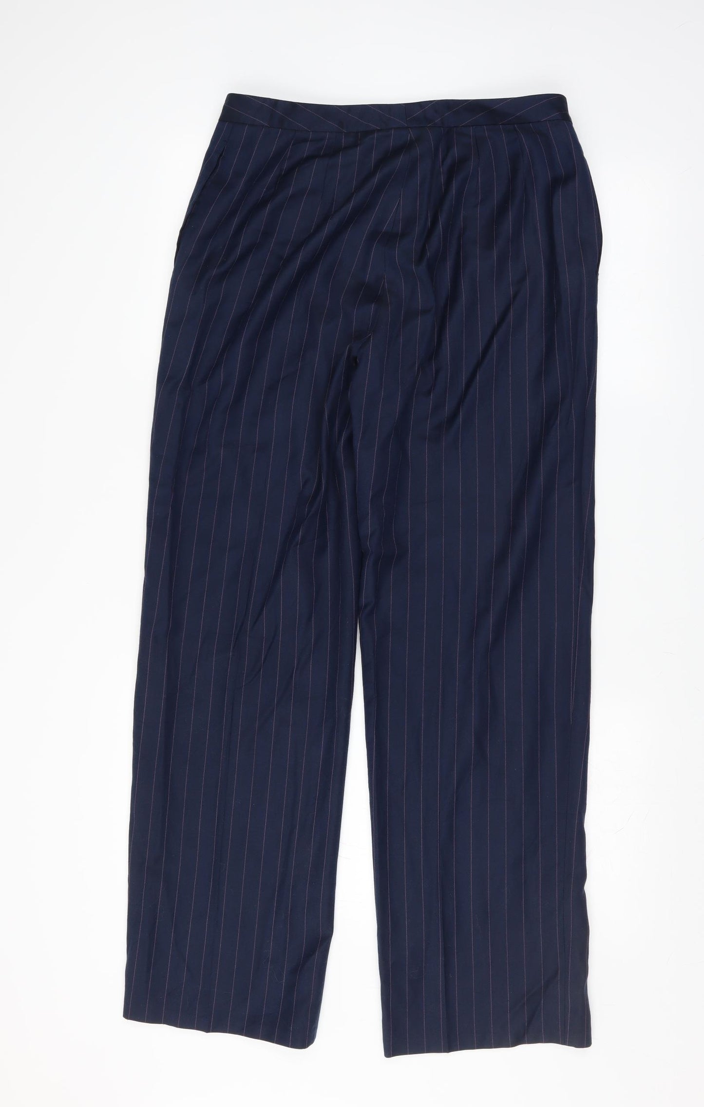Preworn Womens Blue Striped  Trousers  Size 32 in L30 in