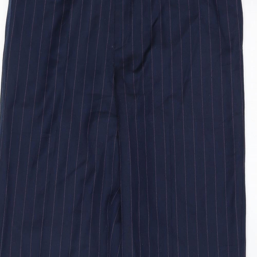 Preworn Womens Blue Striped  Trousers  Size 32 in L30 in