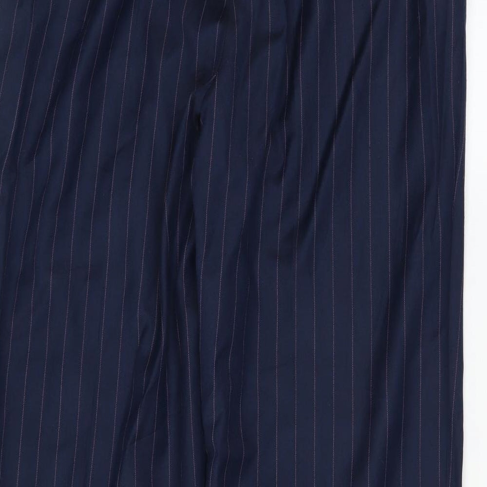 Preworn Womens Blue Striped  Trousers  Size 32 in L30 in