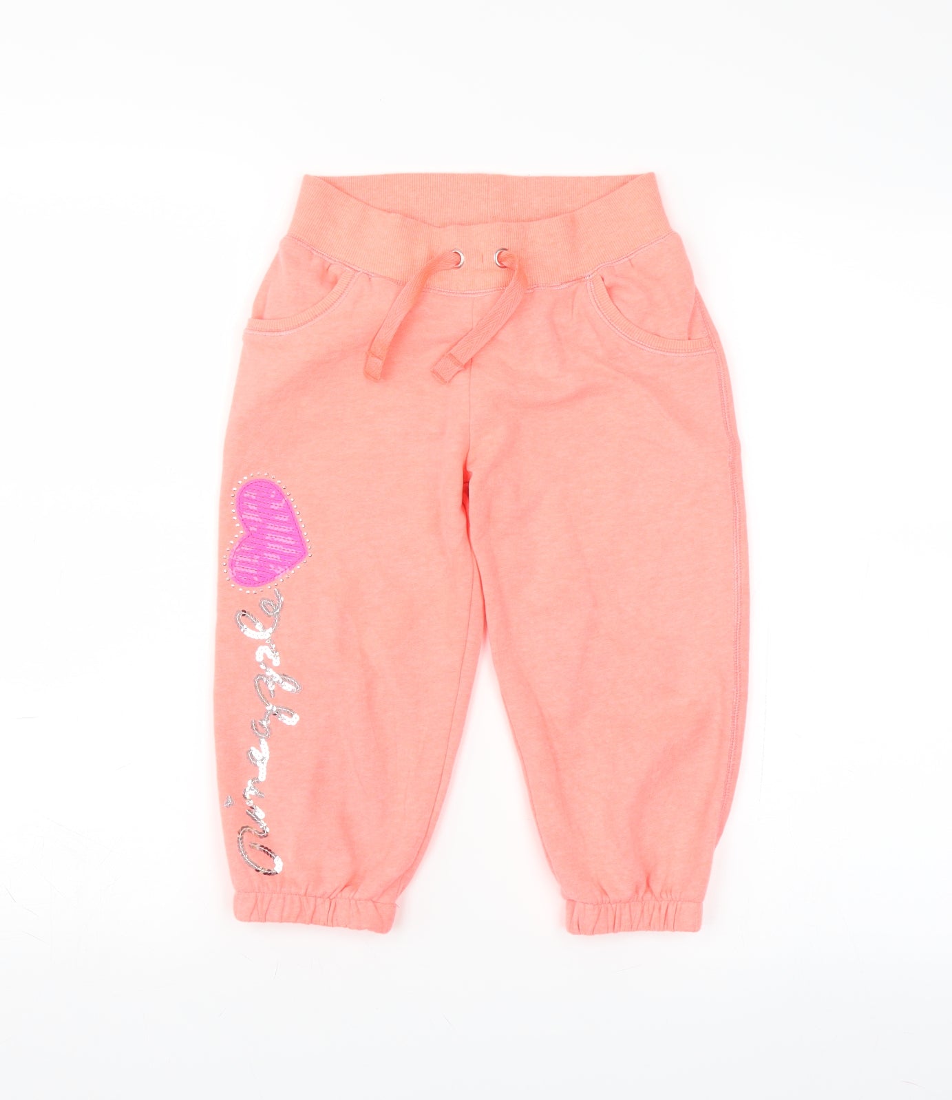Pineapple Girls Orange   Jogger Trousers Size 7-8 Years - sequins