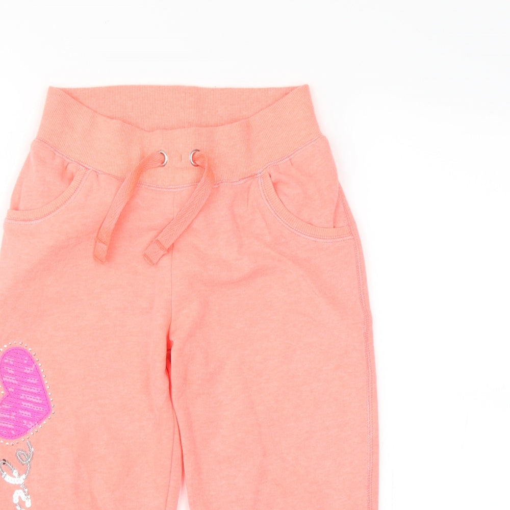 Pineapple Girls Orange   Jogger Trousers Size 7-8 Years - sequins