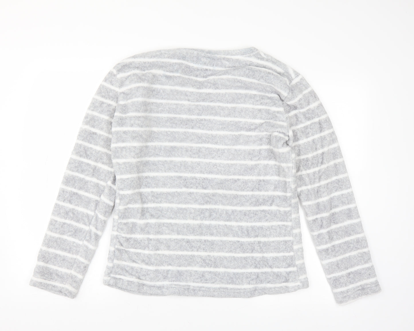 F&F Womens Grey Striped  Top Pyjama Top Size 12  - polar bear fluffy