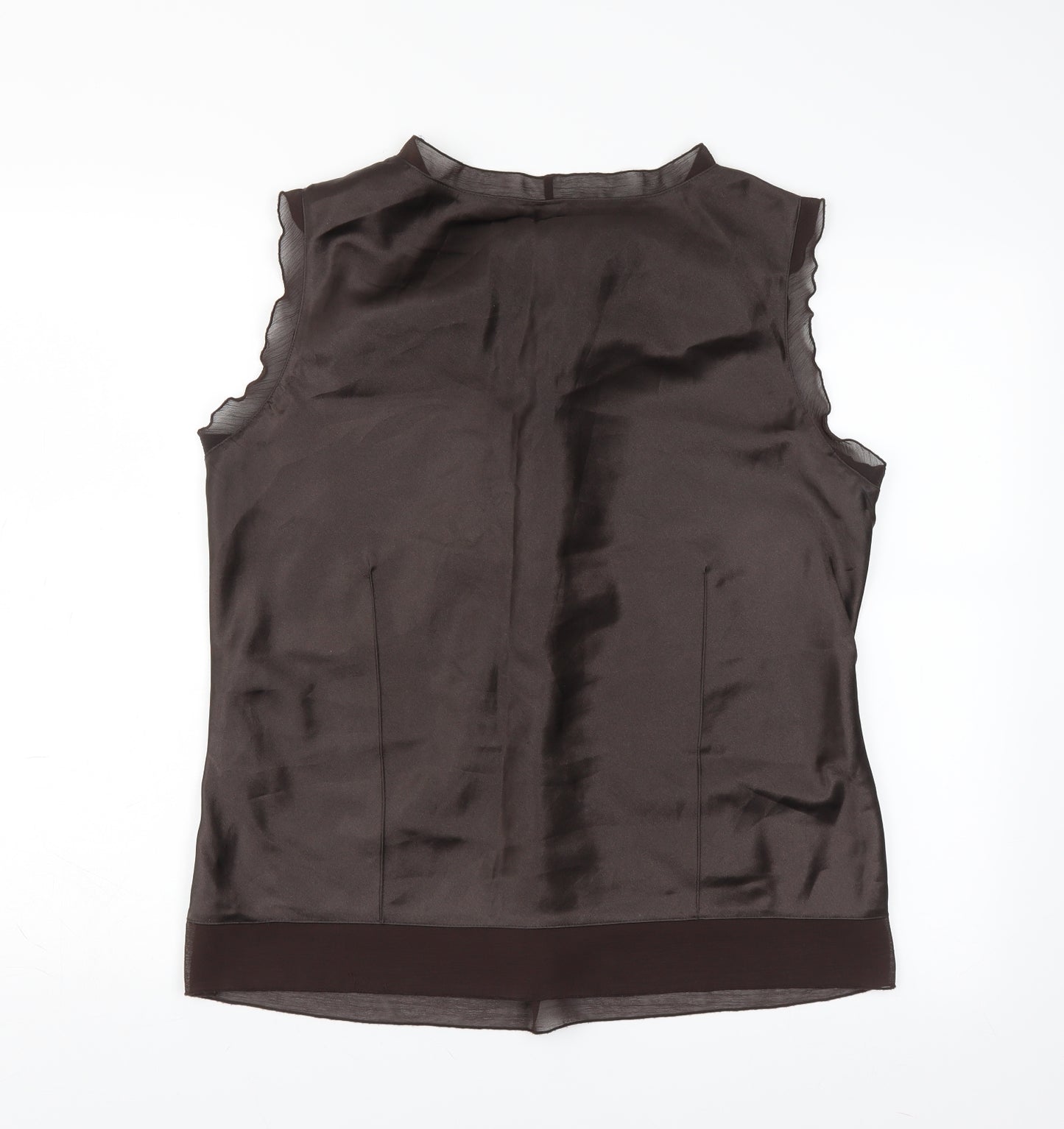 Sainsburys Womens Brown   Basic Blouse Size 18  - tie neck