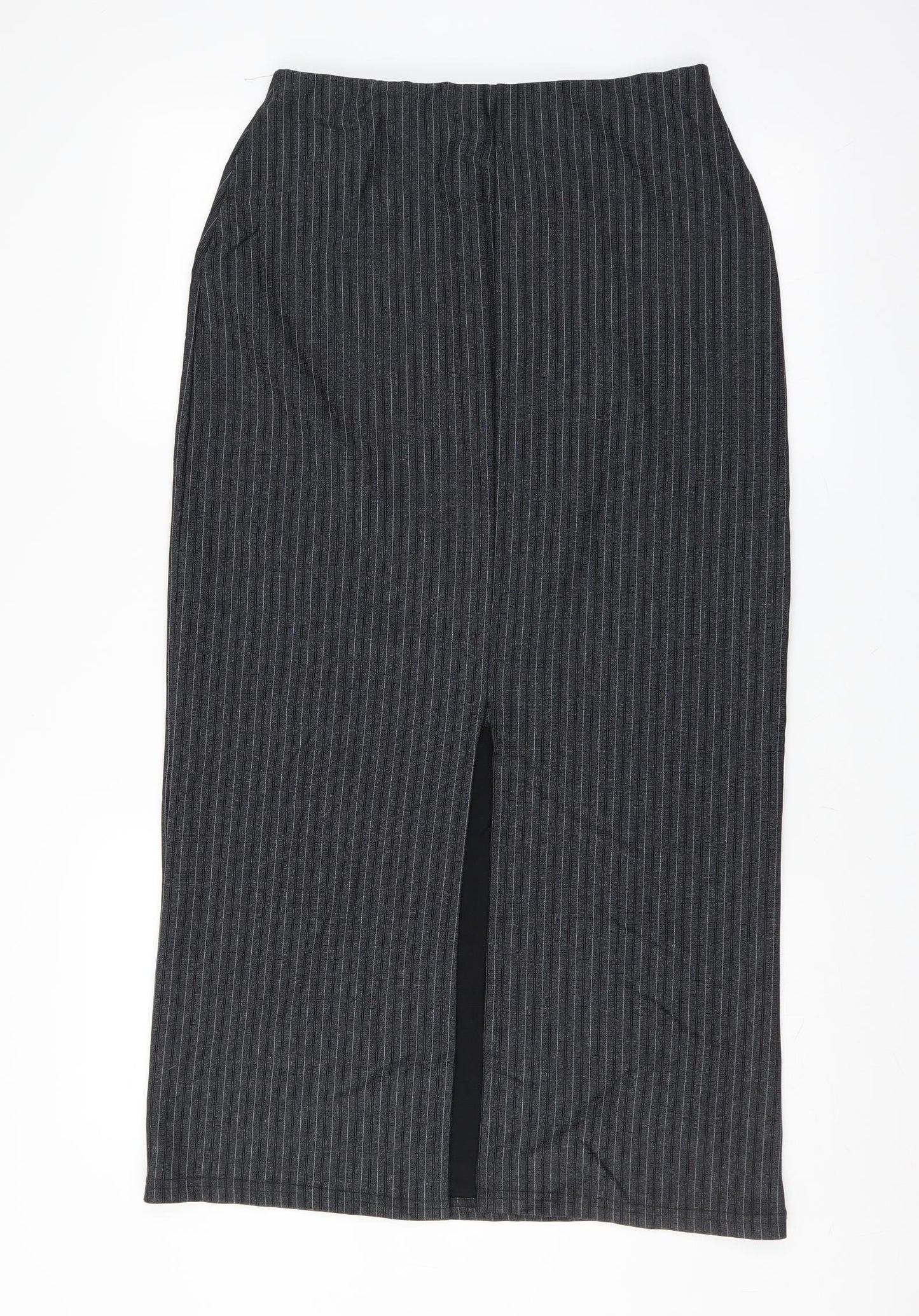 New Look Womens Grey Striped  Maxi Skirt Size 14