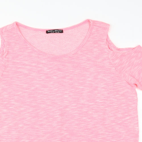 Select Womens Pink   Pullover Jumper Size 10  - cold shoudler