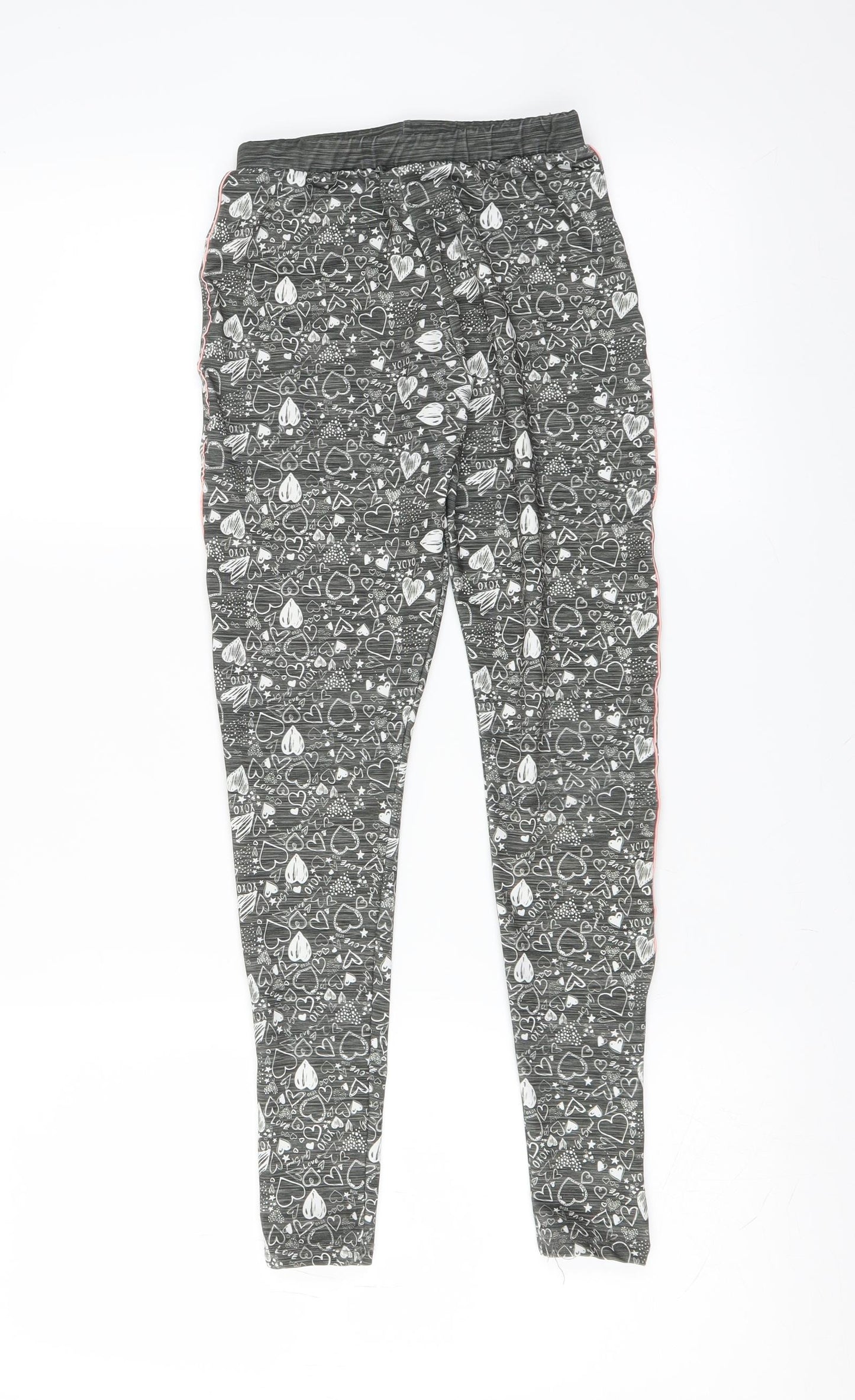 Sainsburys Girls Green   Carrot Trousers Size 11 Years - leggings hearts