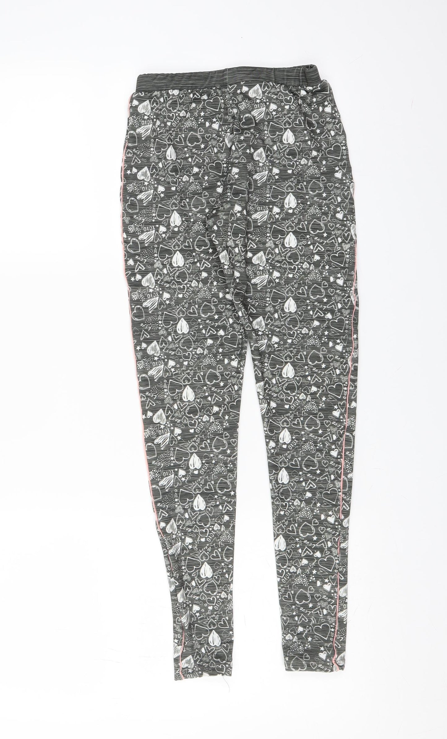 Sainsburys Girls Green   Carrot Trousers Size 11 Years - leggings hearts