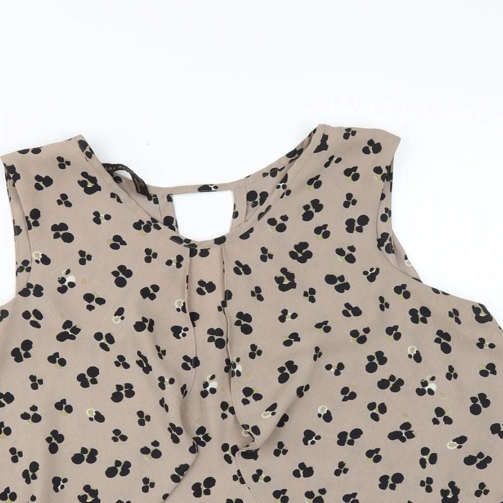 Zara Womens Brown Floral  Basic Blouse Size S