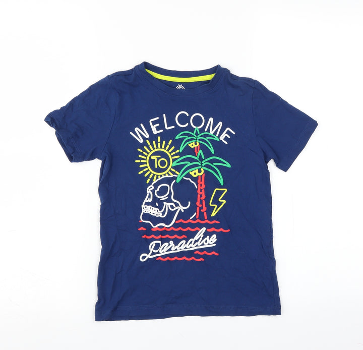F&F Boys Blue Basic T-Shirt Size 6-7 Years - paradise