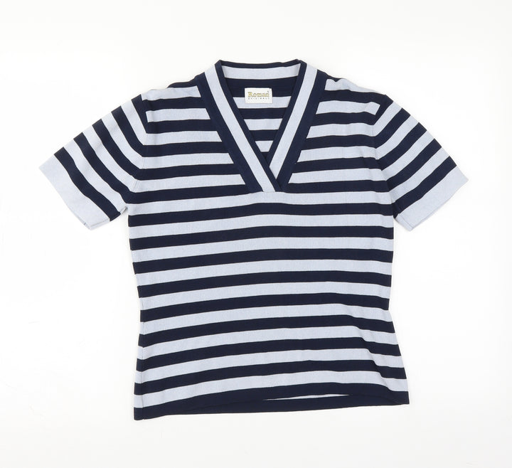 Roman Womens Blue Striped Pullover Jumper Size S