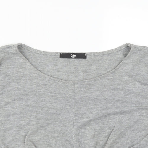 Missguided Womens Grey   Cropped T-Shirt Size 14  - twist front