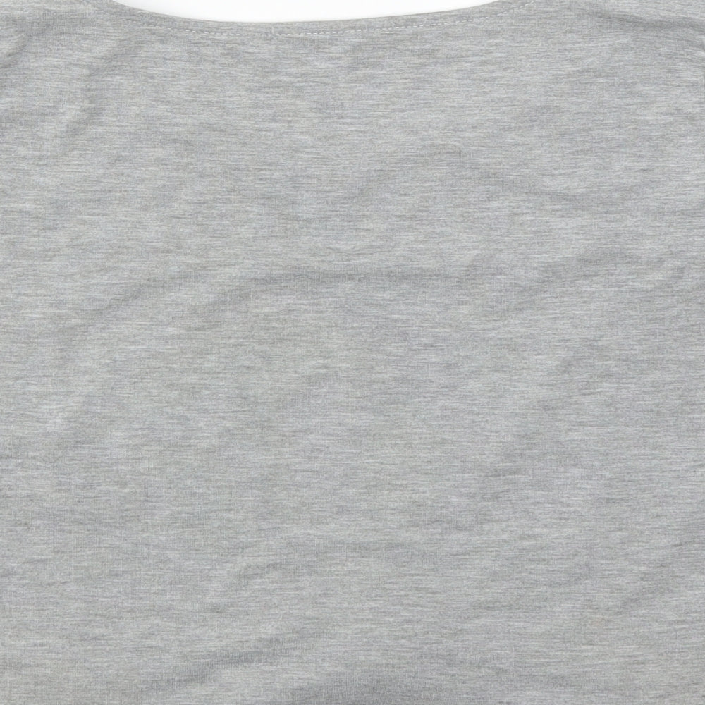 Missguided Womens Grey   Cropped T-Shirt Size 14  - twist front