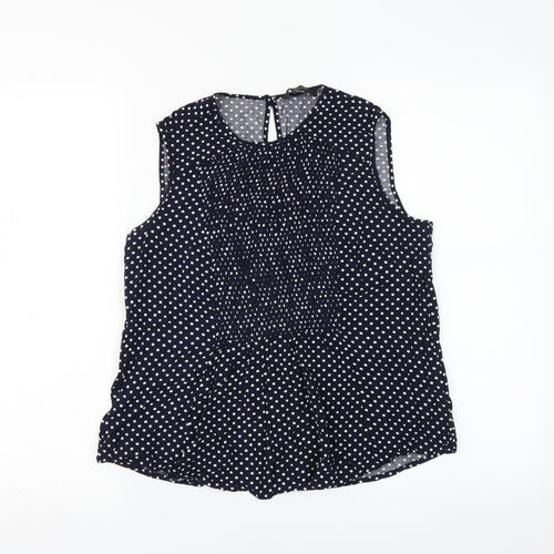Primark Womens Blue Polka Dot  Basic Blouse Size 10