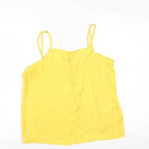 VERO MODA Womens Yellow Floral  Camisole Blouse Size M