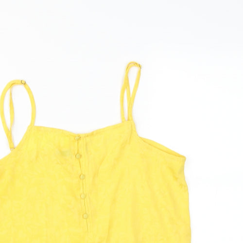 VERO MODA Womens Yellow Floral  Camisole Blouse Size M