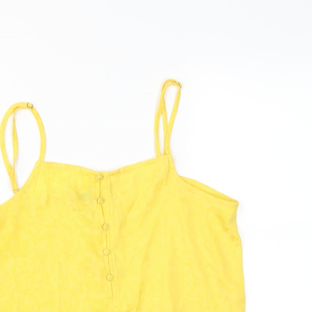 VERO MODA Womens Yellow Floral  Camisole Blouse Size M