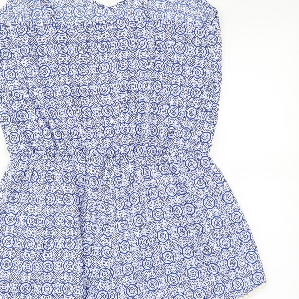 New Look Womens Blue Geometric  Playsuit One-Piece Size M