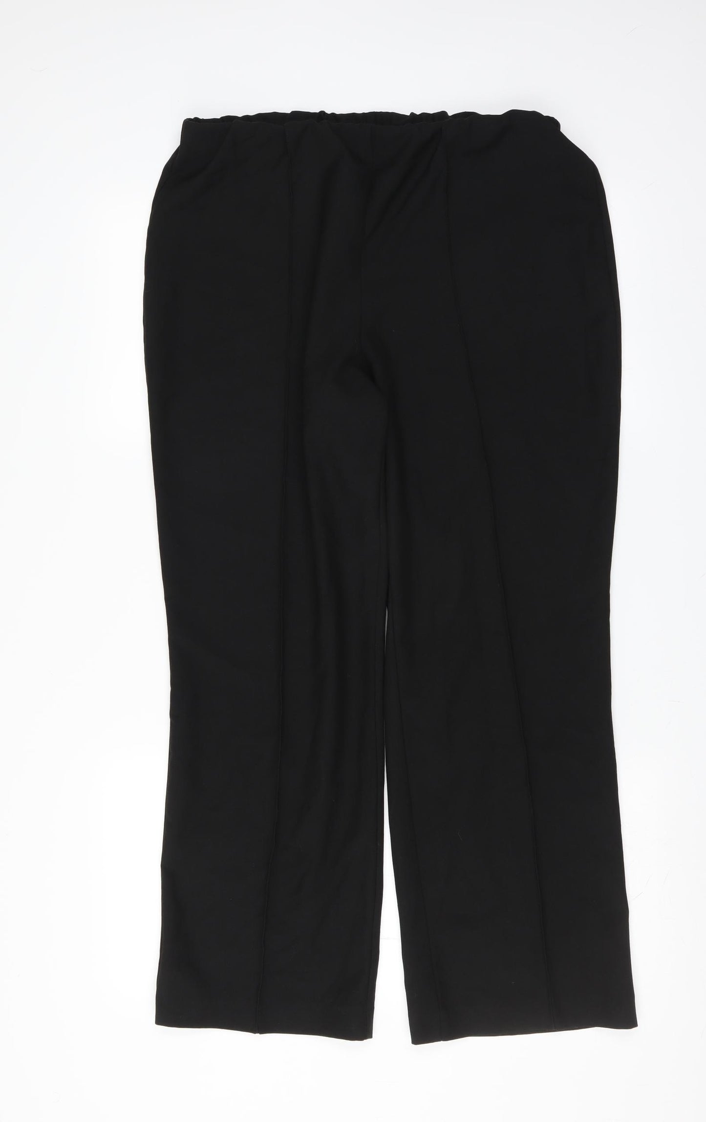 Preworn Womens Black   Trousers  Size 14 L28 in - straight