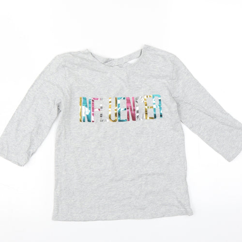 F&F Girls Grey   Basic T-Shirt Size 8-9 Years  - influencer