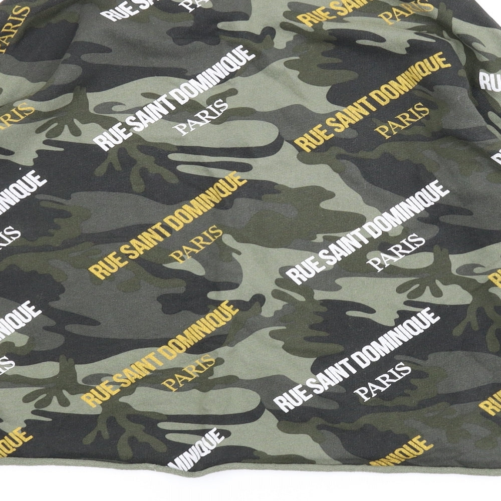 River Island Womens Green Camouflage  Pullover Sweatshirt Size M  - Cropped