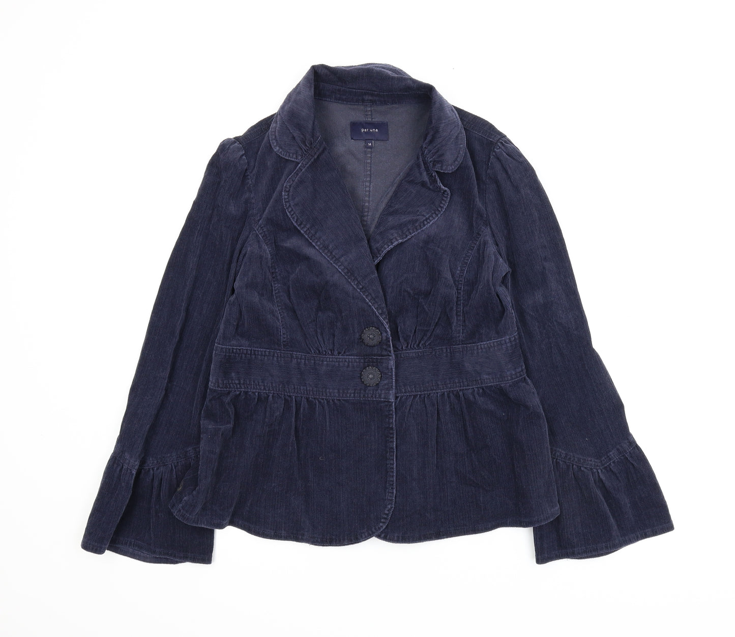 M&S Womens Blue  Corduroy Jacket  Size 14