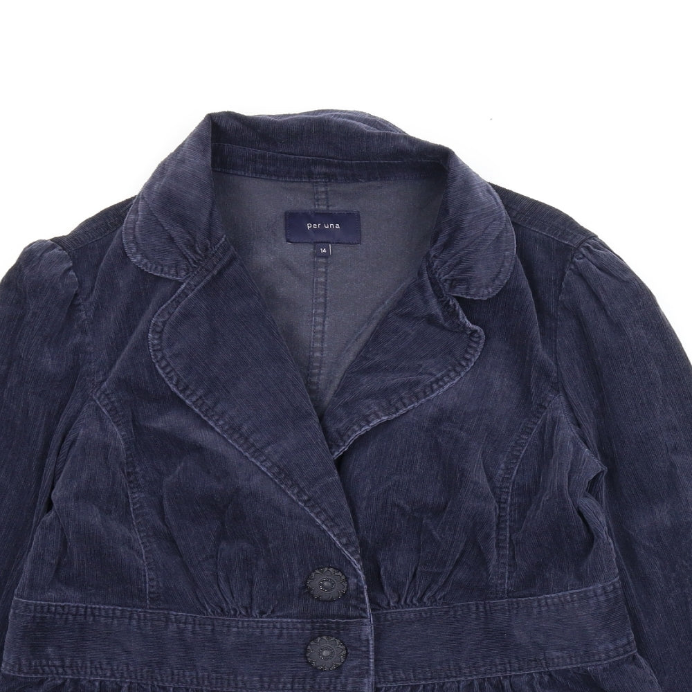 M&S Womens Blue  Corduroy Jacket  Size 14