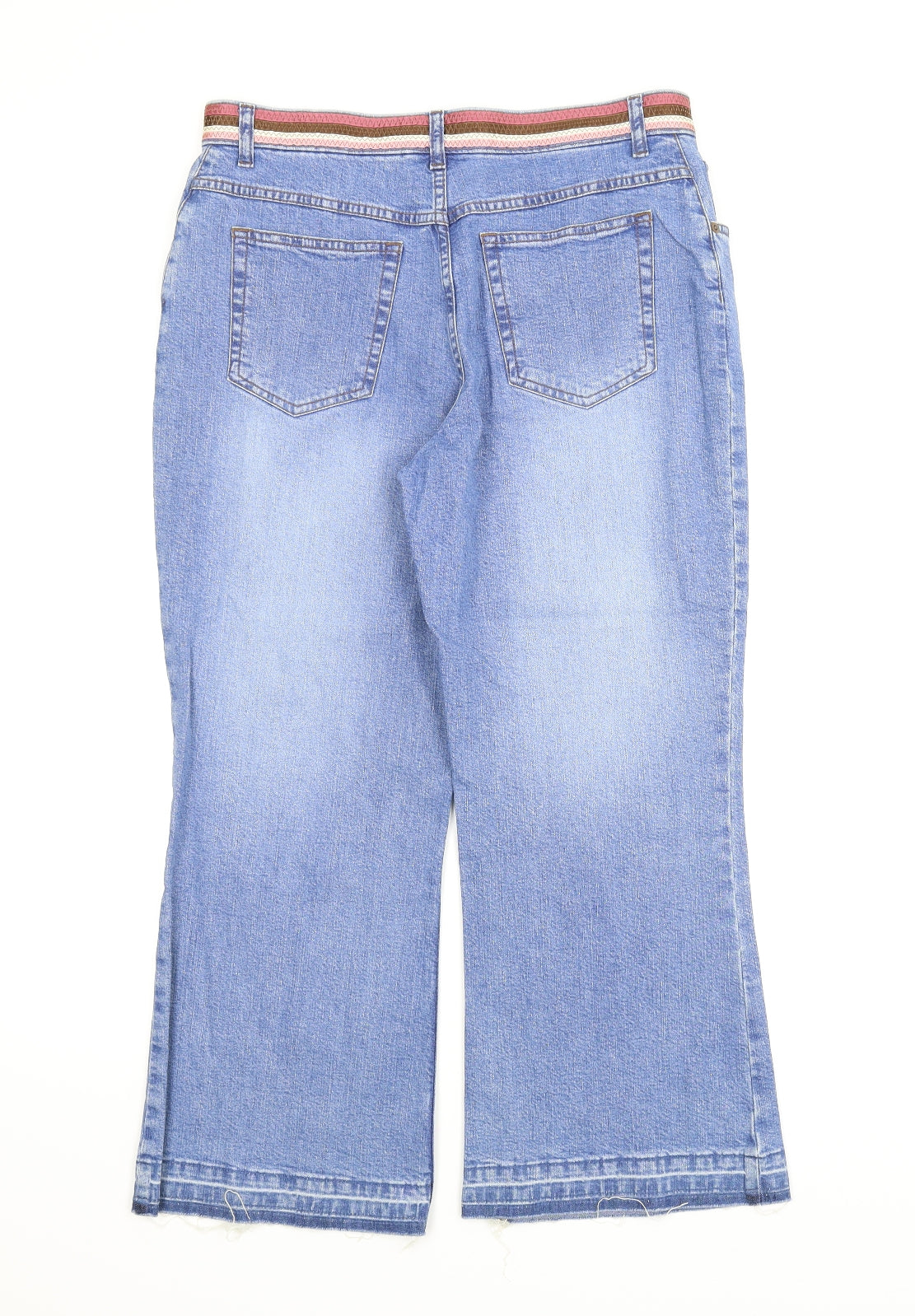 M&S Womens Blue  Denim Bootcut Jeans Size 14 L23 in