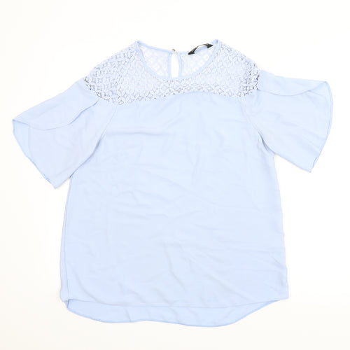 F&F Womens Blue Floral  Basic Blouse Size 12