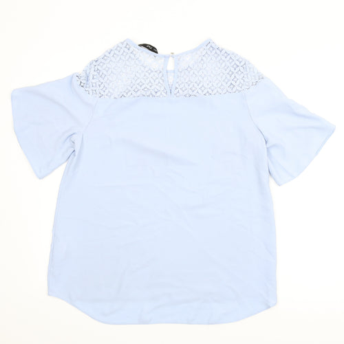 F&F Womens Blue Floral  Basic Blouse Size 12