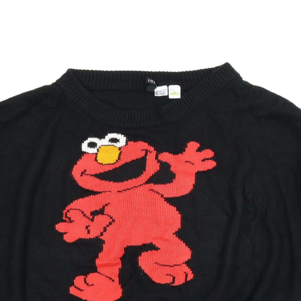 Divided Womens Black   Pullover Jumper Size M  - Elmo