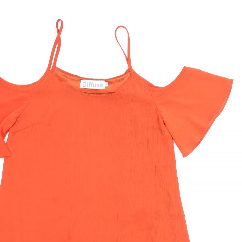 Diffuse Womens Orange   Tunic Blouse Size 10