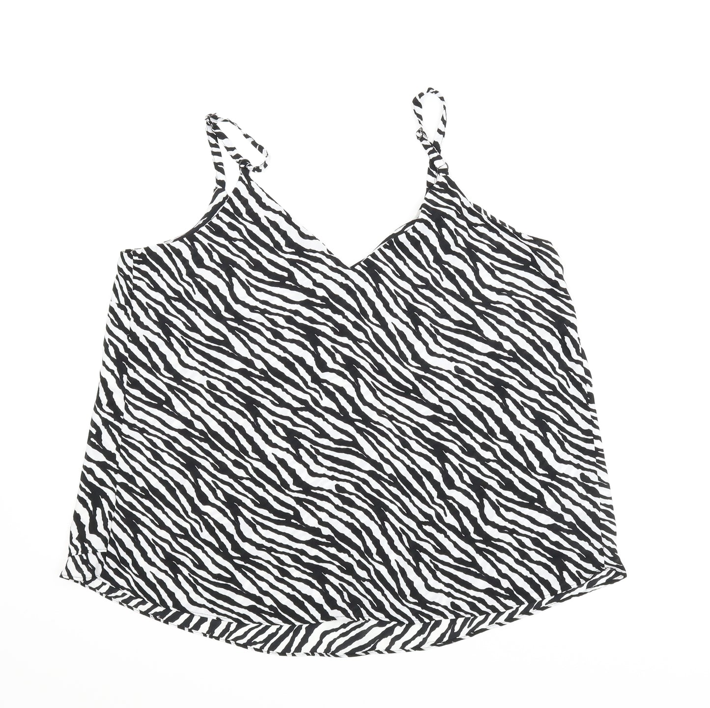 George Womens Black Animal Print  Camisole Blouse Size 14  - Zebra print