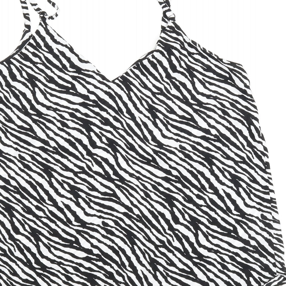 George Womens Black Animal Print  Camisole Blouse Size 14  - Zebra print