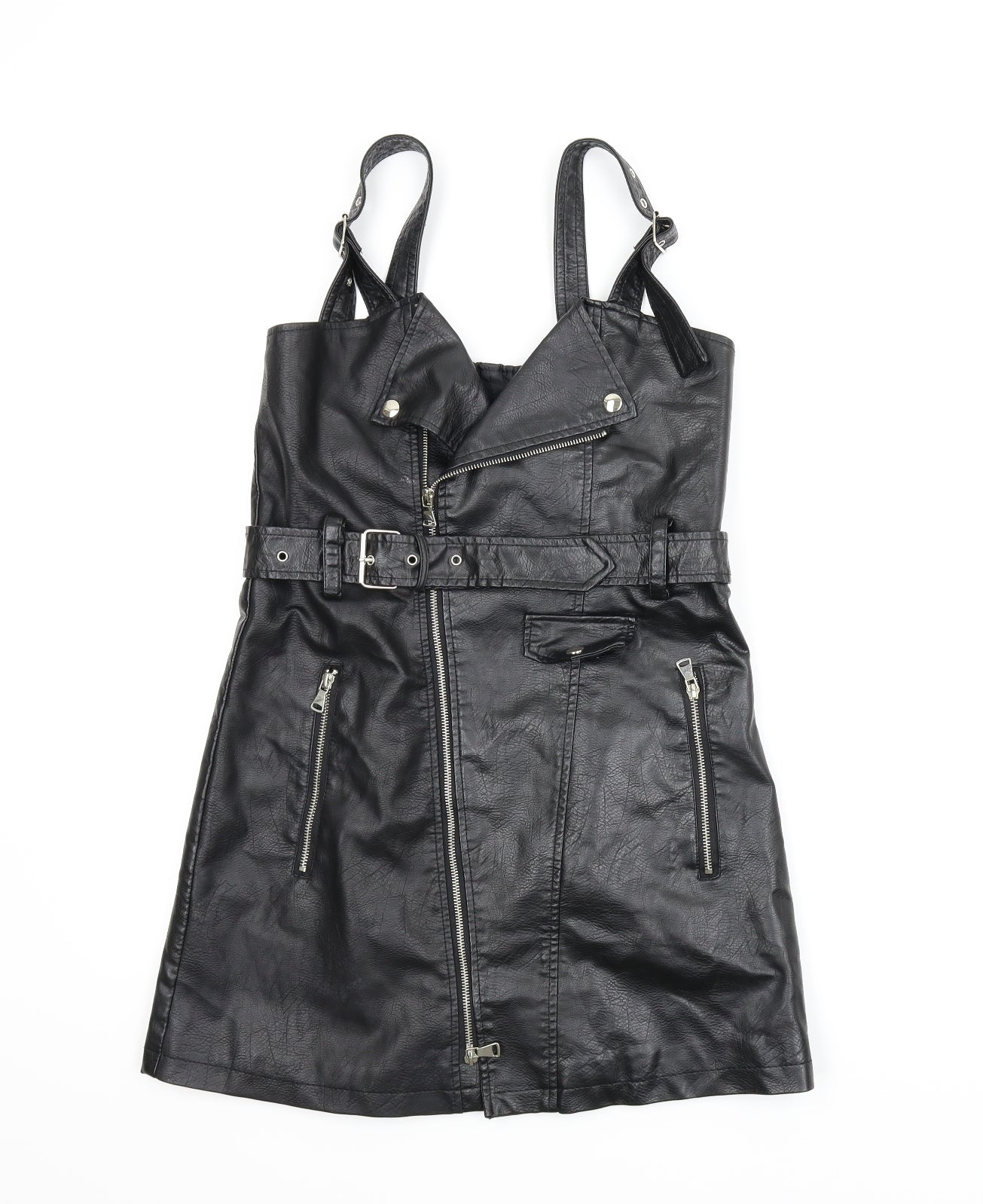 AFTF Basic Womens Black   Pinafore/Dungaree Dress  Size M