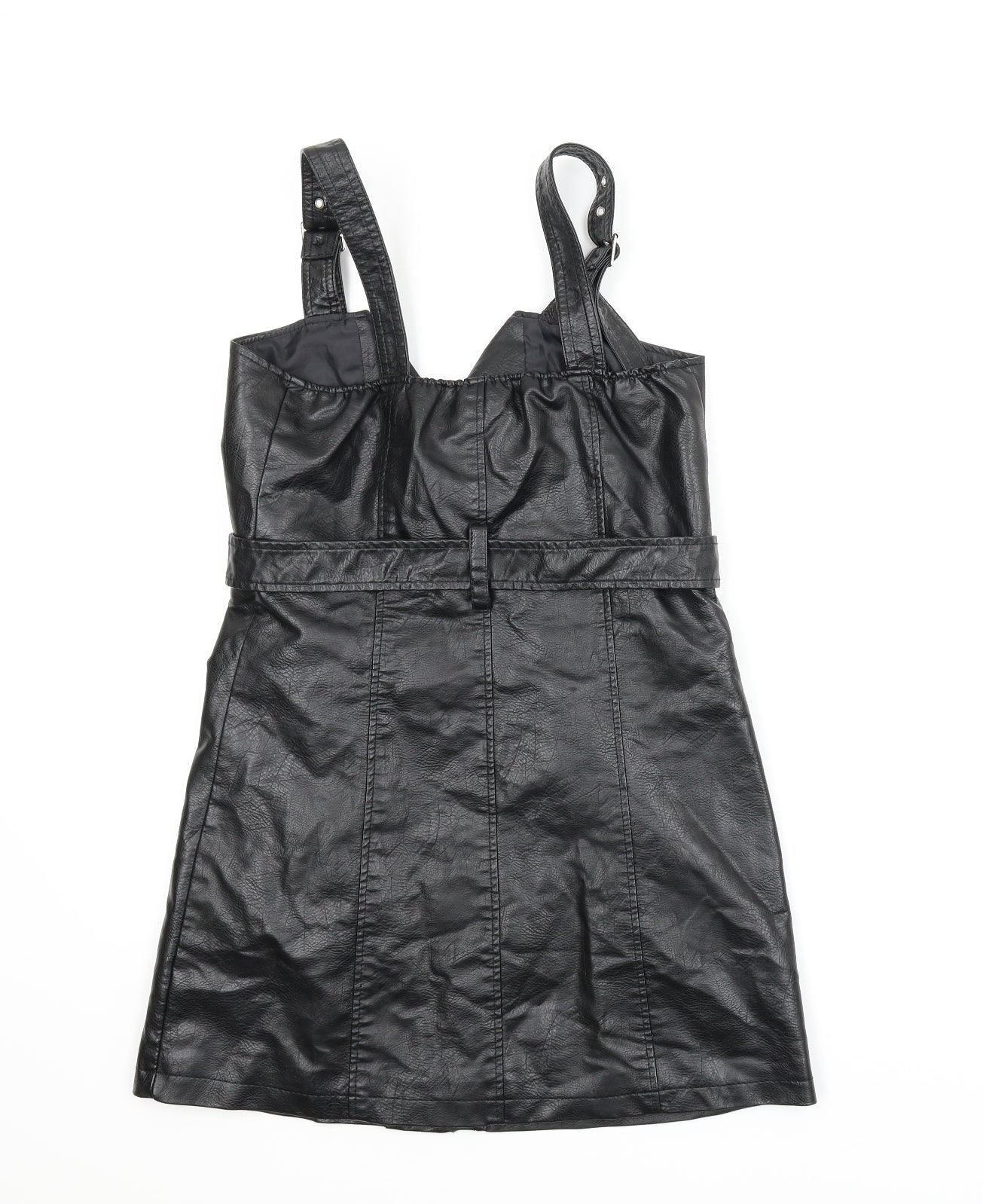 AFTF Basic Womens Black   Pinafore/Dungaree Dress  Size M