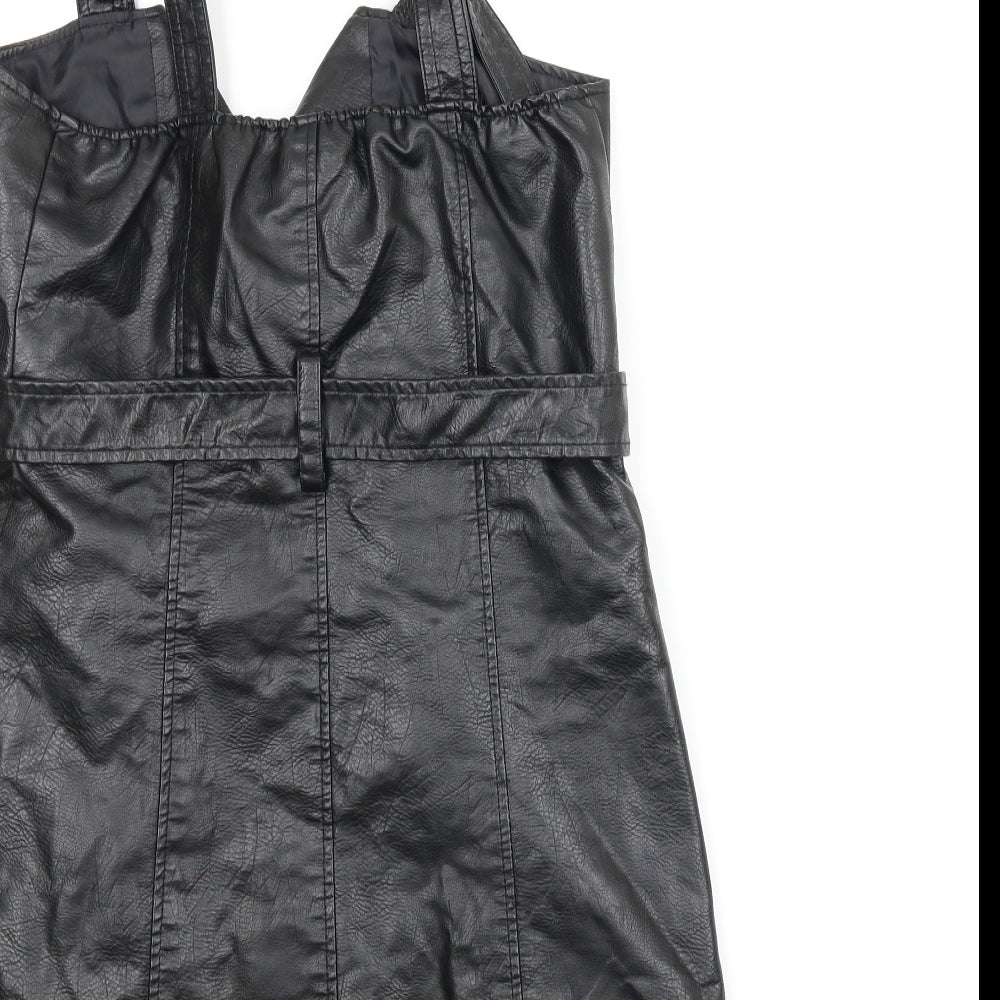 AFTF Basic Womens Black   Pinafore/Dungaree Dress  Size M