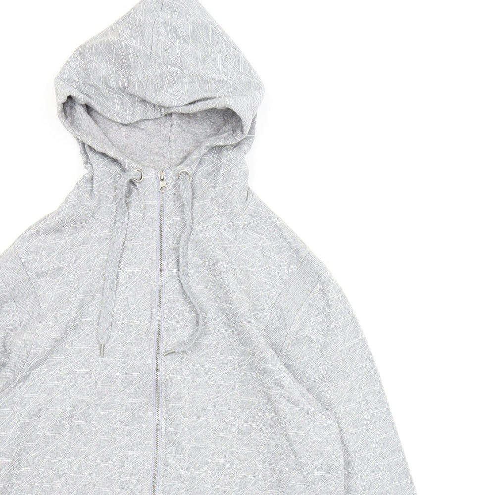 Saving Grace Mens Grey   Full Zip Hoodie Size M
