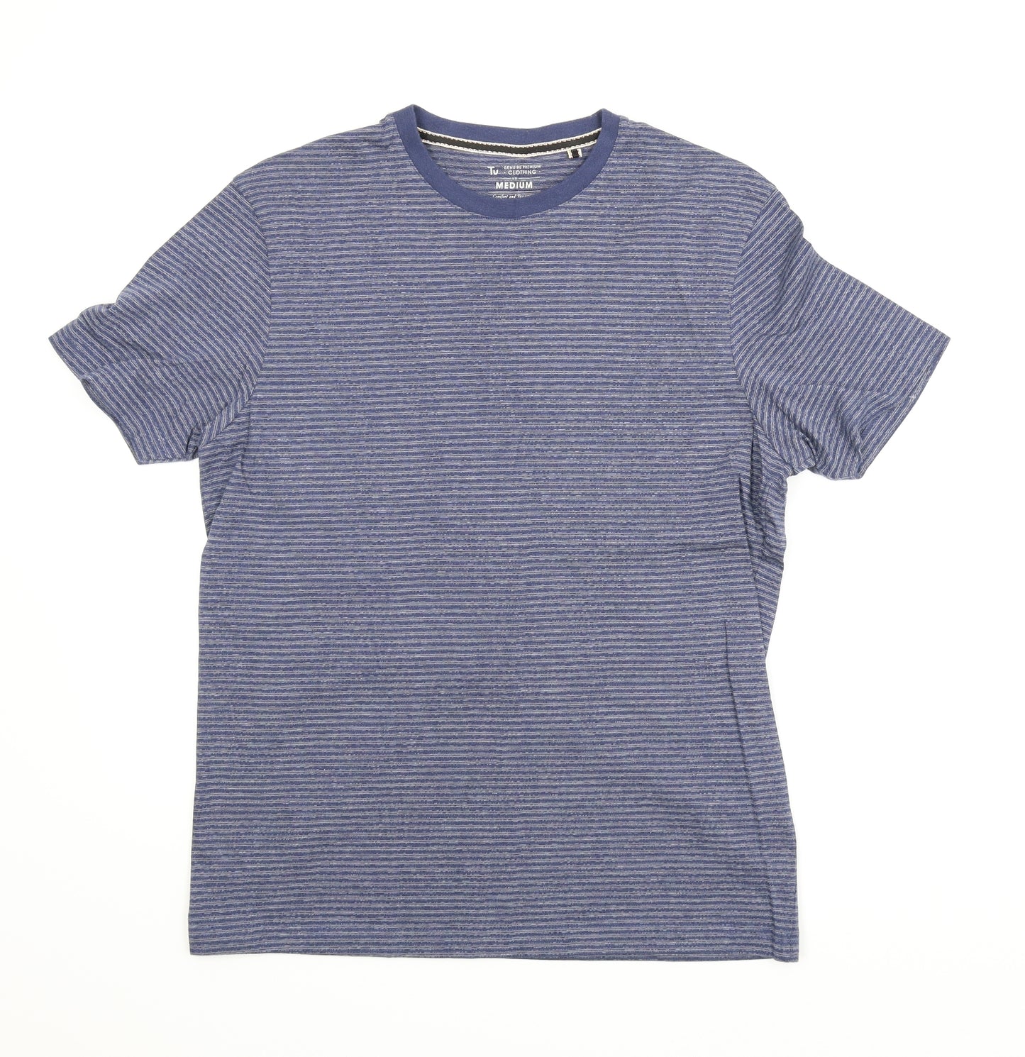 TU Mens Blue Striped   T-Shirt Size M