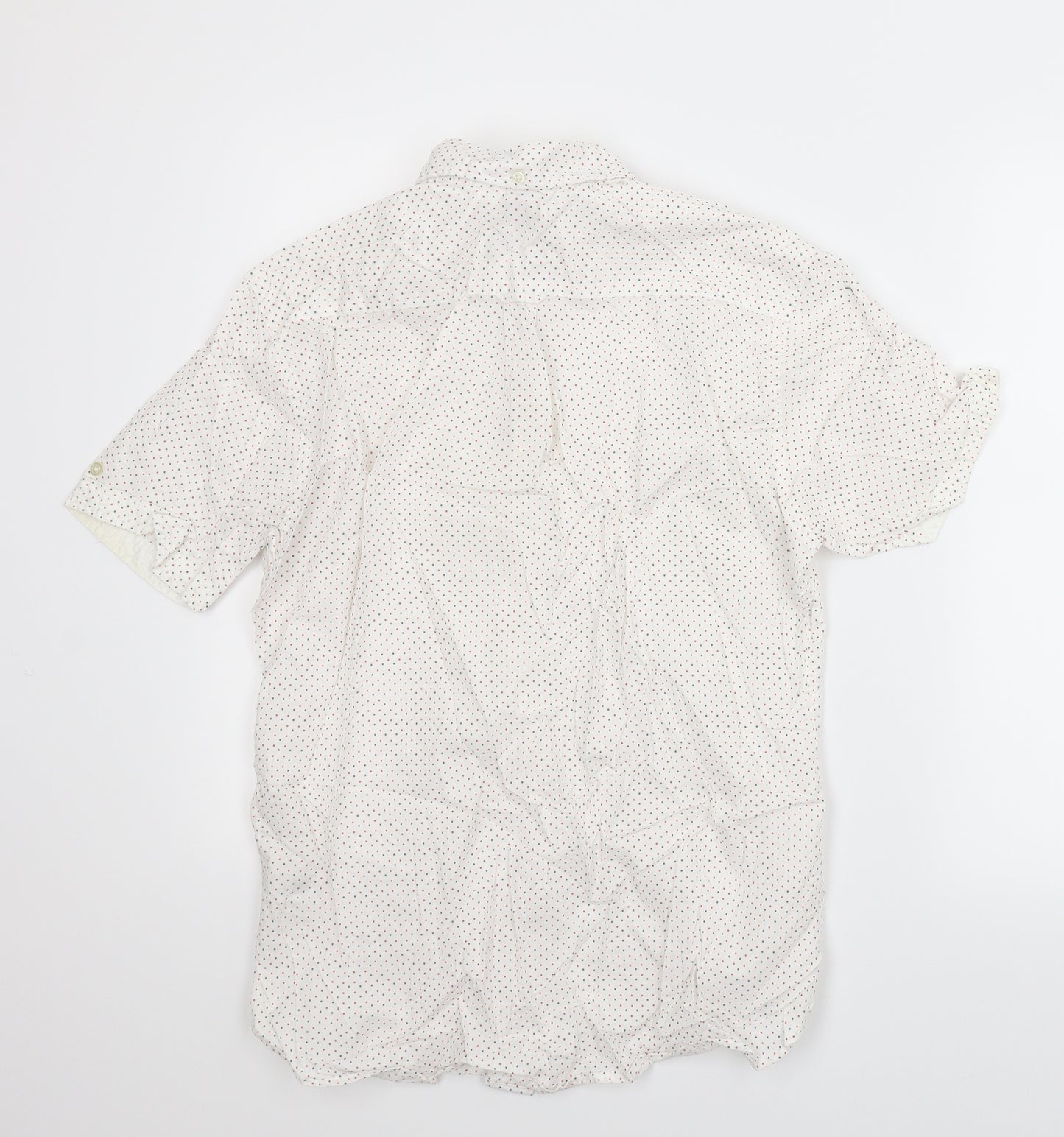 NEXT Mens White Polka Dot   Button-Up Size M