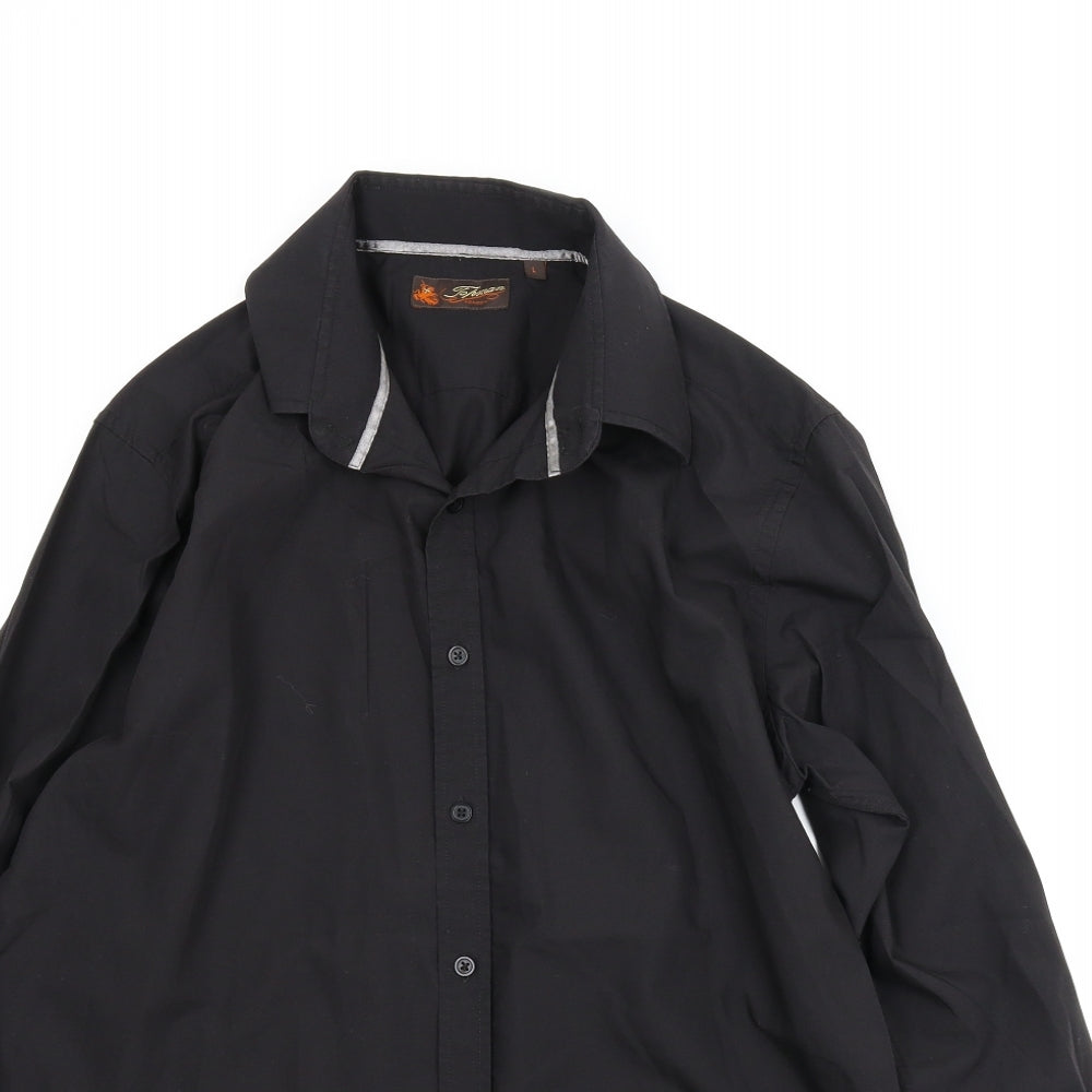 Topman Mens Black    Button-Up Size L