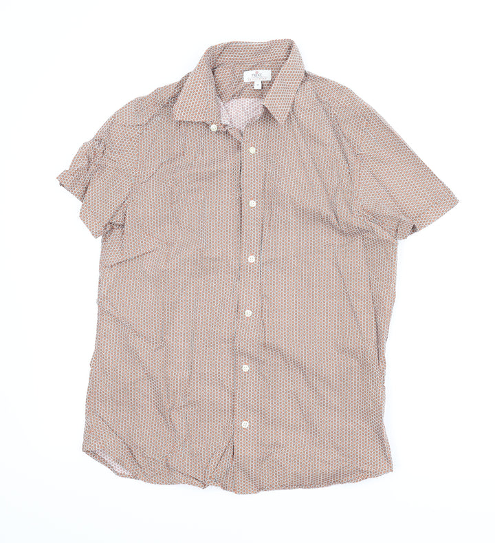 NEXT Mens Red Argyle/Diamond Button-Up Size M