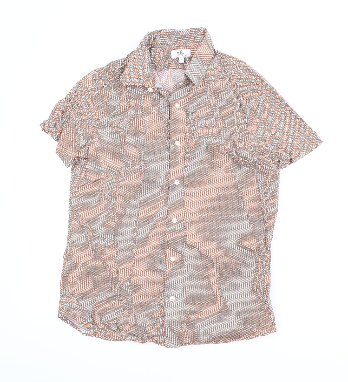 NEXT Mens Red Argyle/Diamond   Button-Up Size M