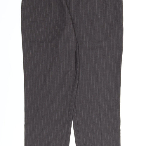 M&S Womens Brown Striped  Pedal Pusher Trousers Size 16 L27 in
